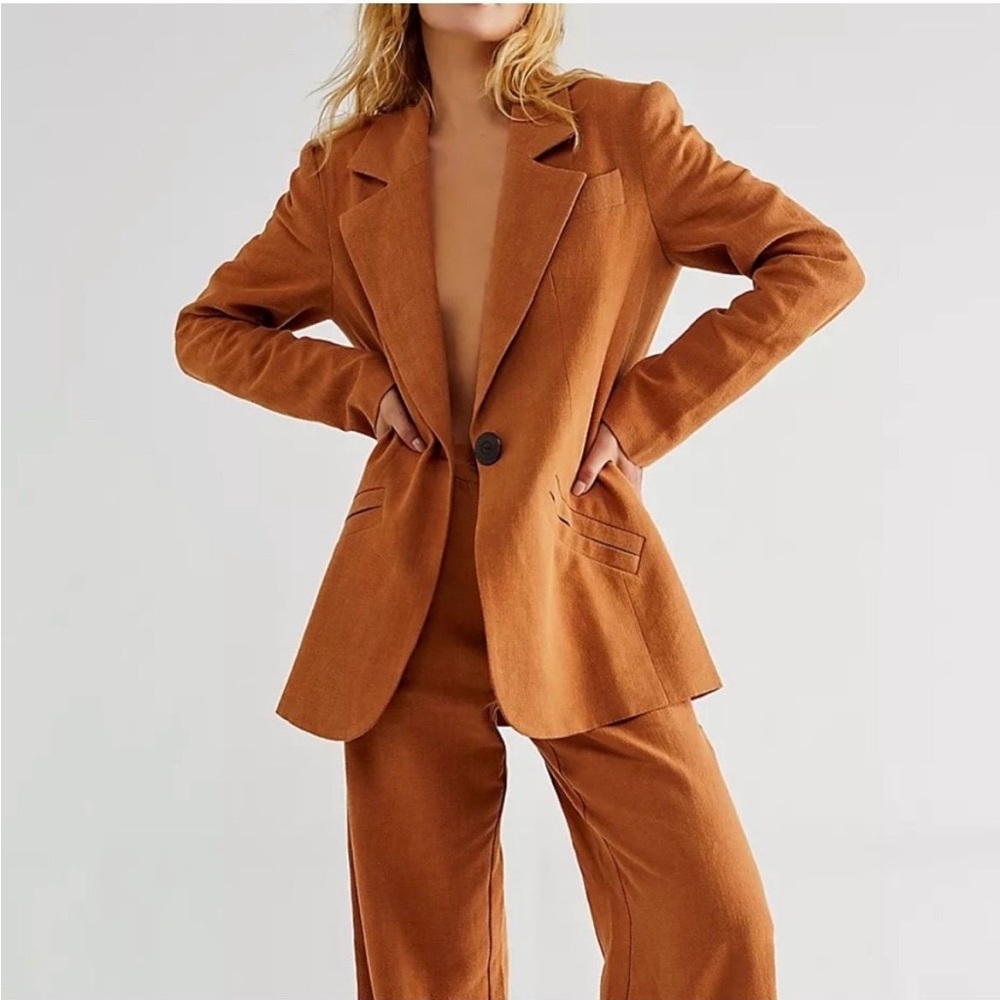Bec + Bridge Blaire Oversized Winter‎ Casual Chic Button Up Blazer in Copper